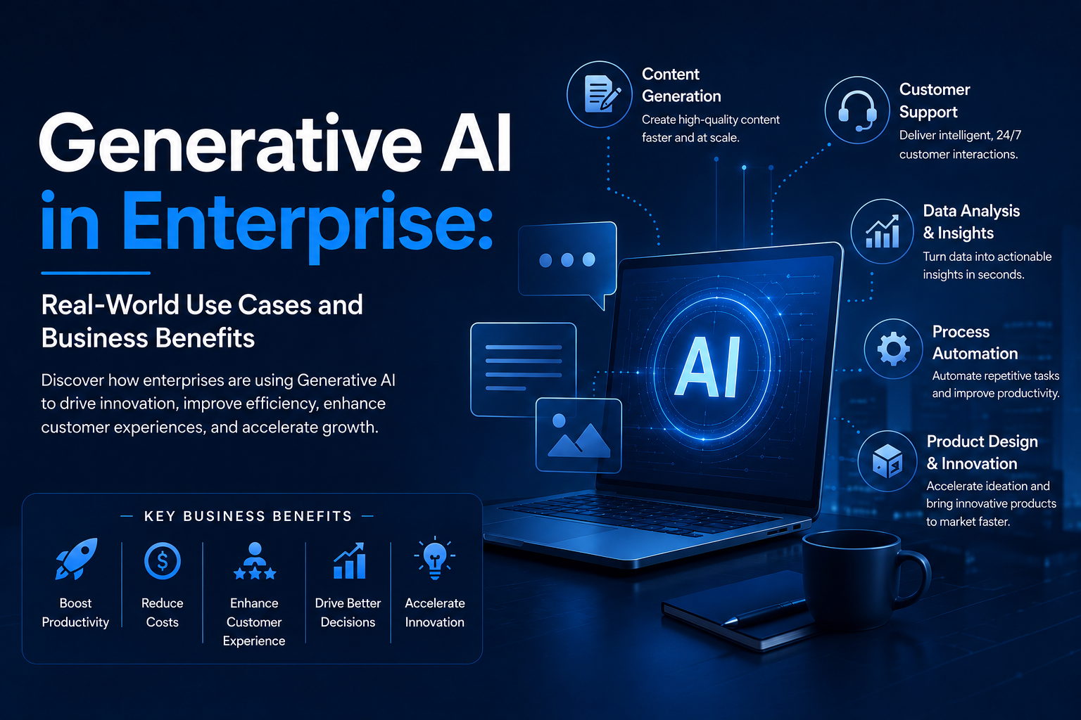 Generative AI in Enterprise: Real-World Use Cases and Business Benefits